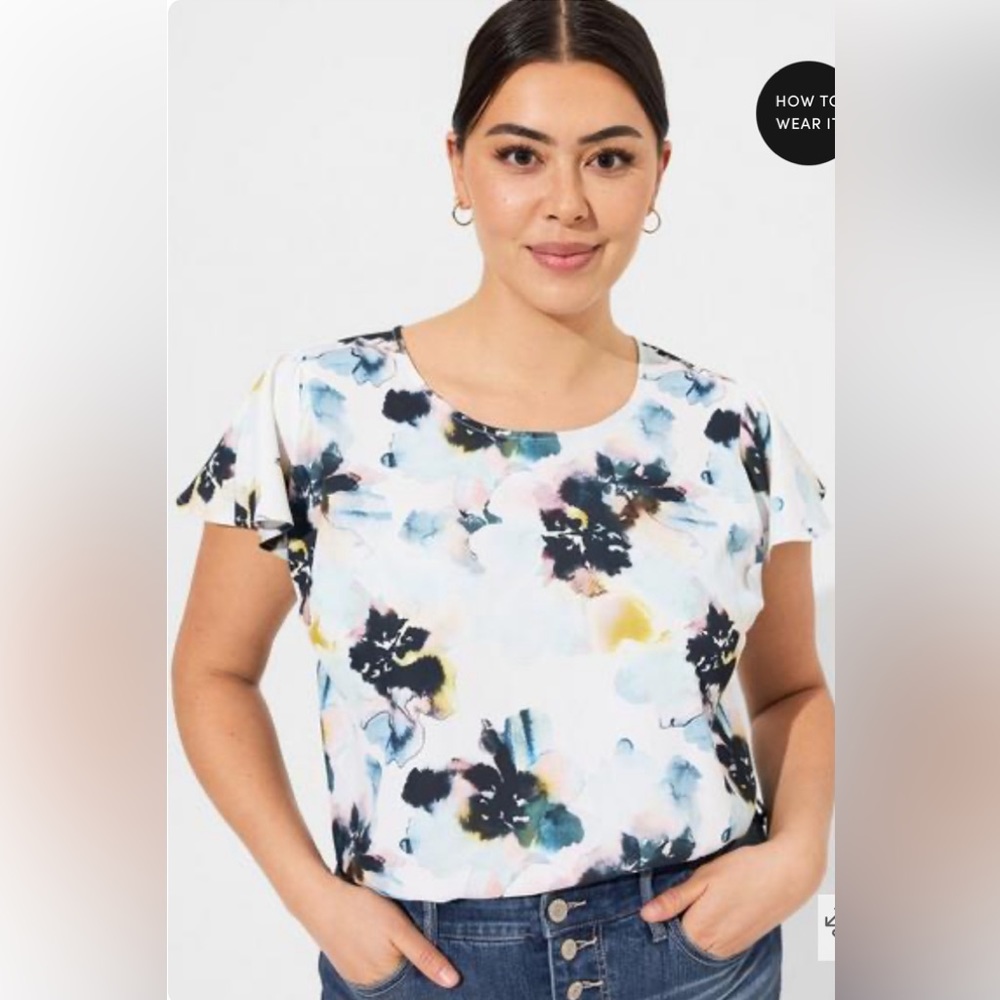 Torrid Georgette Dolman Flutter Short Sleeve Top NWT